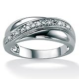 Men's Diamond Platinum Over Sterling Silver Band