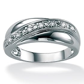 Mens Diamond Platinum Over Sterling Silver Band: Jewelry