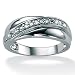 Men's Diamond Platinum Over Sterling Silver Band