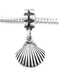 Sterling Silver Ocean Seashell Dangle Bead Charm