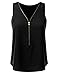 JJ Perfection Women's Woven Zipper Neckline Tank Top