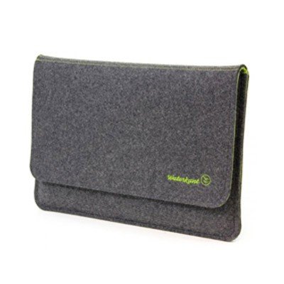 Waterkant Deichk&ouml;nig Wollfilz-Tasche 39,2 cm (15,4 Zoll) f&uuml;r Apple MacBook grau/gr&uuml;n