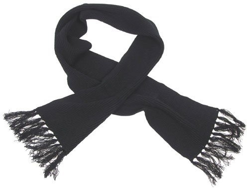 Strick-Schal mit Fransen grob gestrickt schwarz