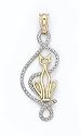14K 2 TONE CAT OUTLINE PEND - GH17237