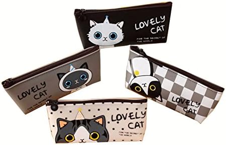 Pencil Case Creative Cat Pattern Pen Case Pencil Case Cosmetic Bag Coin PurseCoin Wallet, 4-Pack