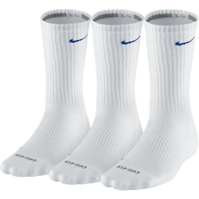Best Buy Nike Dri-Fit Unisex Socks Style# SX4207 / White/Royal / Size - One Size