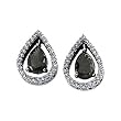 14K White Gold Onyx and Diamond Earrings
