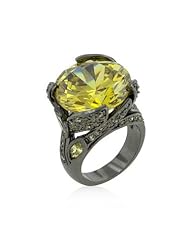 Hematite Yellow Stone Cocktail Ring
