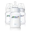 Philips AVENT SCF683/37 Classic Feeding Bottles (Slow Flow, 260 ml, 3-Pack)'