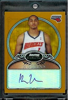 2006-07 Bowman Sterling Refractor Ryan Hollins Rookie Autograph Trading Card! Serial #590/599 Charlotte Bobcats Basketball Card- Mint Condition - Shipped In Protective Screwdown Case!