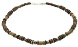 Surf Style Coco Wood Bead, Hematite & Cord Necklace - C