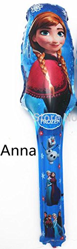 Anna Frozen Princess Party Balloon Wands/ Cheer Sticks- 10 PACK