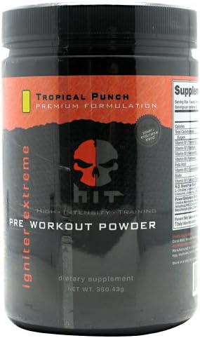HIT Supplements Igniter Extreme Pre-Workout Supplement, Tropical Punch, 360.43g