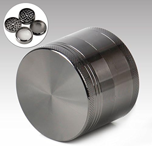 Eastar Gun Black Indian Crusher 2.0 Inch Zinc 4 Piece Tobacco Spice Herb Grinder