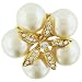 Pugster April Rhinestone And Faux Pearl Flower Brooch