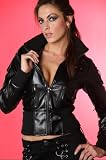 Living Dead Souls Womens Bomber Jacket with Studs- Black