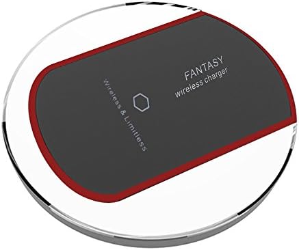 Wireless Charger, Coolfunny Qi Fast Wireless Charging Pad for Galaxy S7 edge Galaxy S6 Note 5 S6 Edge Plus S6 Edge LG G5 Nexus 4/5/6 and All Qi-Enabled Devices (Red1)
