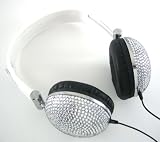 Silver Crystal Rhinestone DJ Over-Ear Headphones