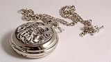 Solid Pewter fronted mechanical skeleton pocket watch - Green Man design