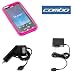 Electronics : Durable Flexible Soft Hot Pink Silicone Skin Case + Car Charger + Home Travel Charger for Sprint Samsung SPH-M800 Instinct Cell Phone