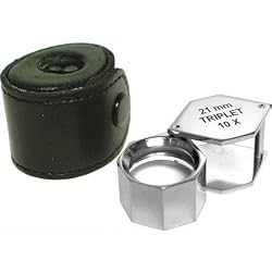 10X 21mm Hexagon Jewelers Loupe Chrome Plated
