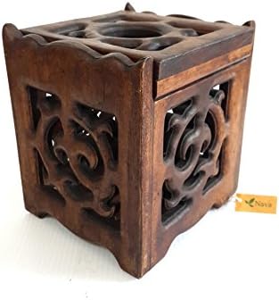 Thai Style Tissue Box Beautiful Handmade Wooden (No.100061) (Free A Gift Tea Pillow Handmade For Eliminates Odor in Car and in the Refrigerator)
