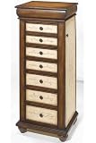 Heritage 7-drw Jewelry Armoire 46.5"hx20"wx17" Brown/vanilla