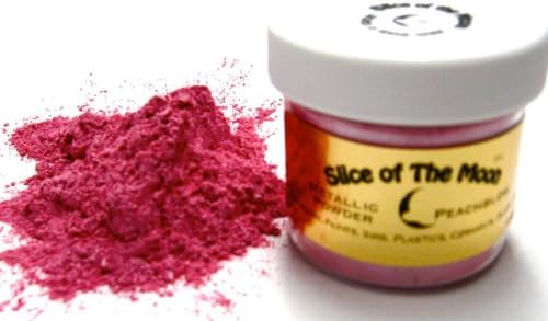 Peach Blow Mica Powder 2oz, Metallic Hot Pink Powder, Cosmetic Mica, Slice of the Moon