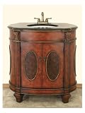 Wood Single Sink Bathroom Vanity with Built-in Recessed Sink and Faucet