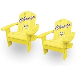 FREE SHIPPING! 13734 Lohasrus 2 Kids Patio Chair MM20122, Yellow Painted, Free Drawing Book. Gift for Children's Day!
