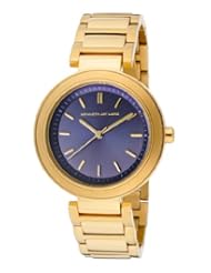 Kenneth Jay Lane Womens KJLANE-2005  Blue Sunray Dial Gold Ion-Plated Stainless Steel Watch