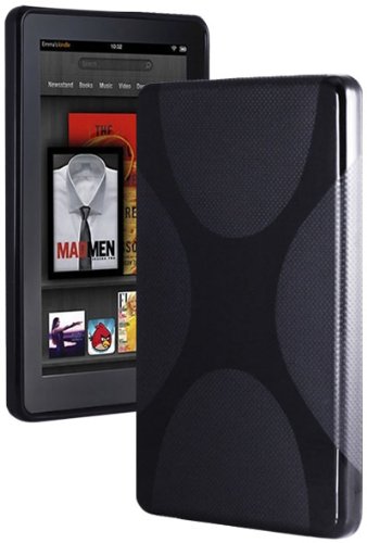 HHI TPU Case Rubber Skin Cover For Amazon Kindle Fire - Black (The Package include a HandHelditems Sketch Stylus Pen)