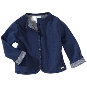 Bellybutton Jersey Jacket Baby Jacket (6 - 9 Months, Light Grey Melange/ Dark Blue Striped)