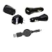 Creative Zen V and V Plus Univseral USB Charger Kit - Retractable Sync Charge Cable - Home Travel Wall AC Adapter - 12v Car Charger Image