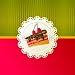 Wallmonkeys Peel and Stick Wall Decals - Cherry Cake on White Napkin. - Removable Graphic