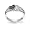 Bling Jewelry Sterling Silver Black White CZ Double Heart Ring 6