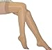 BriteLeafs Sheer Compression Stockings Thigh High 20-30 mmHg, Firm Support, Open Toe, Stay-Up Silicone Band (X-Large, Beige)