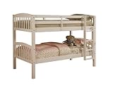 Twin Size Bunk Bed Mission Style in Off White Solid Pine