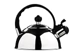 Premier Housewares 1.0 Litre Stainless Steel Whistling Kettle, Mirror Finish, 0.3 mm