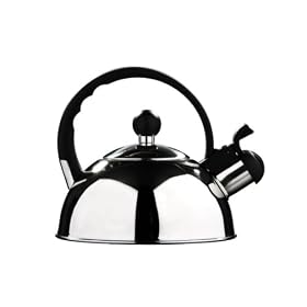 Premier Housewares 1.0 Litre Stainless Steel Whistling Kettle, Mirror Finish, 0.3 mm