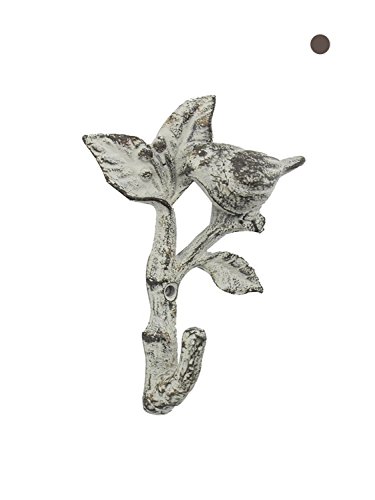 Bird On A Branch Decorative Cast Iron Wall Hook | Vintage Design Coat Hanger | |For Coats, Hats, Keys, Towels, Clothes | 4.7x1.8x6.3