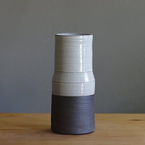 Brown stoneware pottery vase