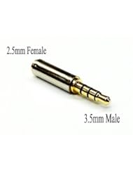 D & K Exclusives? Gold Plated 3.5mm Male to 2.5mm Female Headphone Audio Adapter Jack Stereo or Mono for Apple iPhone 3GS 4G 4S 5 Samsung Galaxy S3 S4 Galaxy Note 2 iPad 2 3 4 iPad Mini