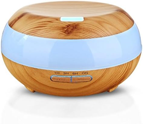 Dirky 300ml Aroma Essential Oil Diffuser,New Wood Grain Design,7Color LED Lights Change,Waterless Automatic Shut-off Function and Timing Settings Humidifier.