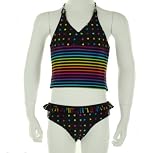 Jantzen Girls Halter Stripe Print Swim Suit