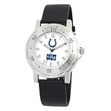 NFL Men's Indianapolis Colts Team Player Black Leather Watch #CO20010
