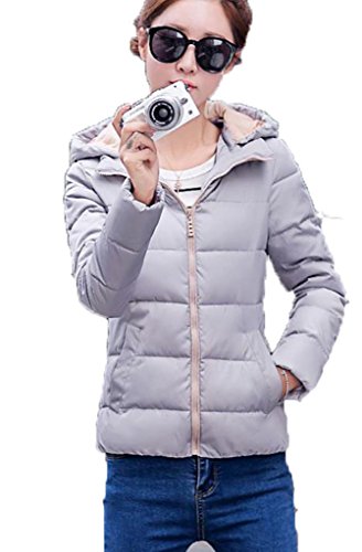 (ドチィン)DaoCheng レディース 冬 防寒 ダウンジャケット アウターコート 中綿 あったか 軽量 フード付き 手袋付き ショート丈 スリム ダウンジャケット カジュアル シンプル カラフル 無地 お洒落 女性らしい 選べる8色 大きいサイズー
