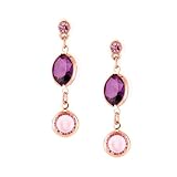 Jewel Tone Channels Amethyst Color Drop Earrings