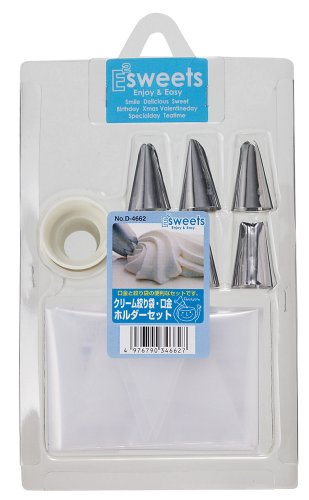 パール金属  EEスイーツ クリーム絞り袋・口金ホルダーセット D-4662