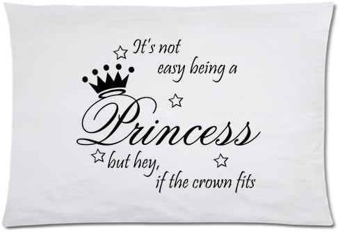 Amxstore Cotton Polyester Decorative Throw Pillow Cover Cushion Case Pillow Case,one side It's Not Easy Being A Princess But Hey If the Crown Fits (3)